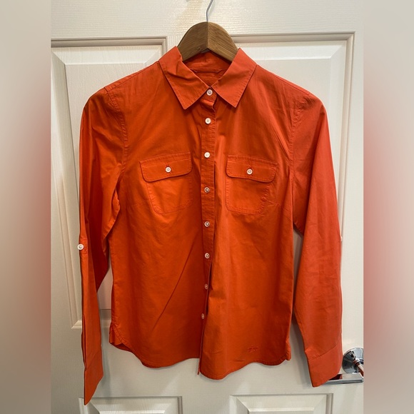 Talbots Tops - Talbots dark orange, button down. Size 8 petite.
